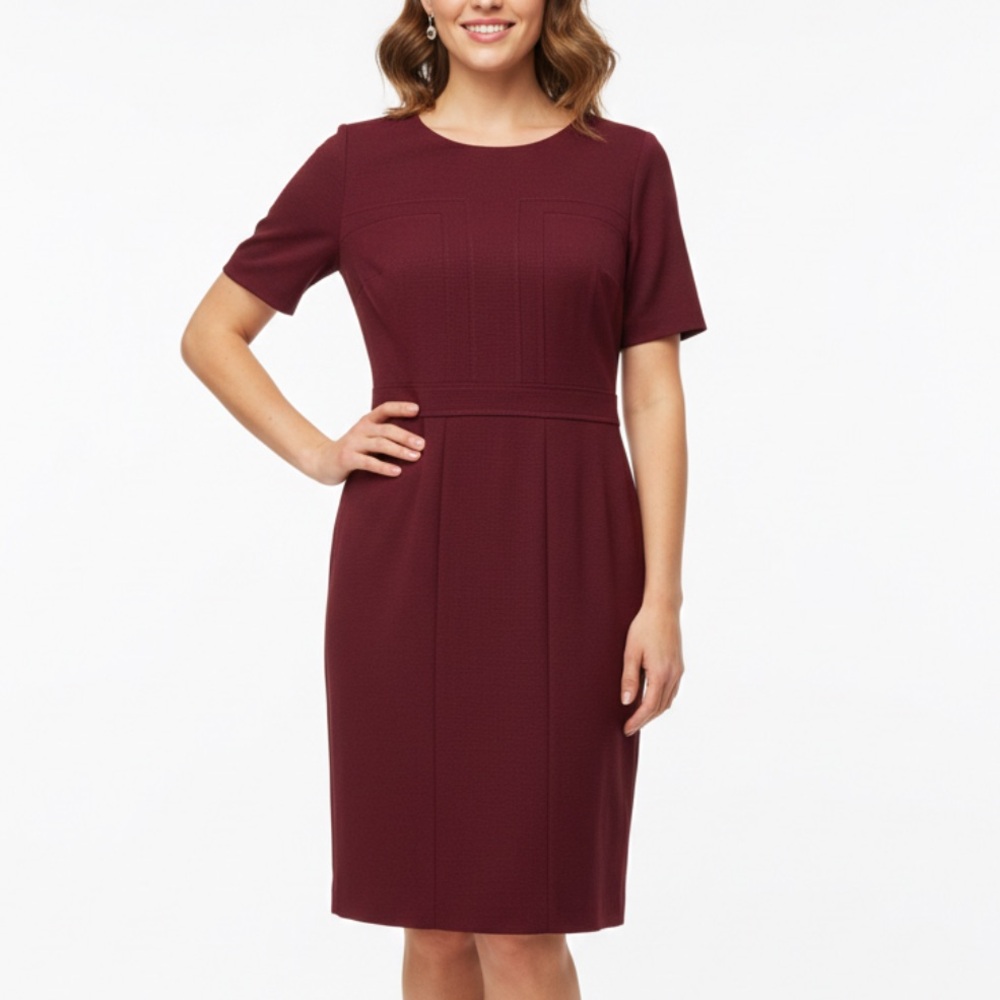 Hugo Boss size 8 Deep Burgundy Midi classic Dress